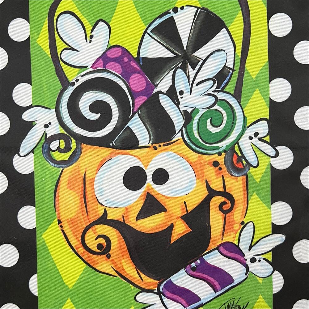 š„ Candy Jack O' Lantern Polka Dot Halloween Decorative Outdoor Garden Flag - Picture 2 of 2